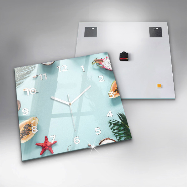Orologio quadrato in vetro Composizione estiva