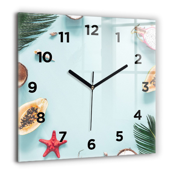 Orologio quadrato in vetro Composizione estiva
