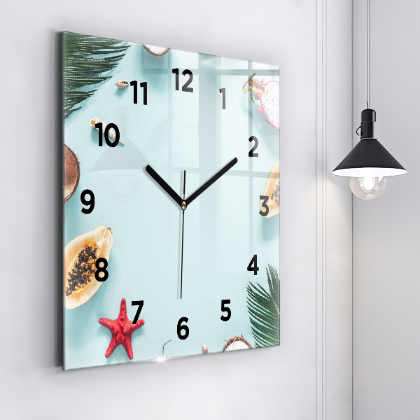 Orologio quadrato in vetro Composizione estiva