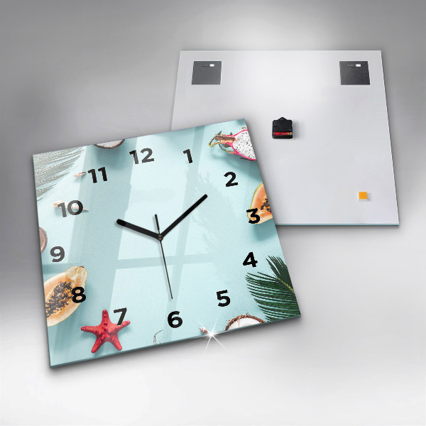 Orologio quadrato in vetro Composizione estiva