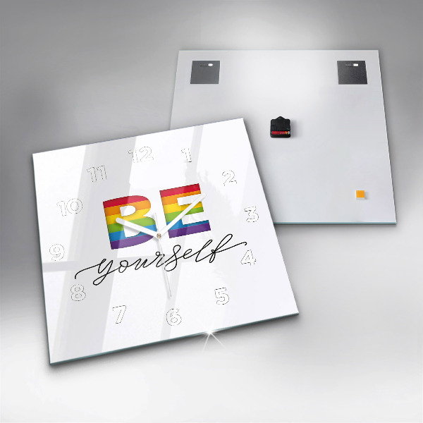 Orologio quadrato in vetro La scritta Sii te stesso