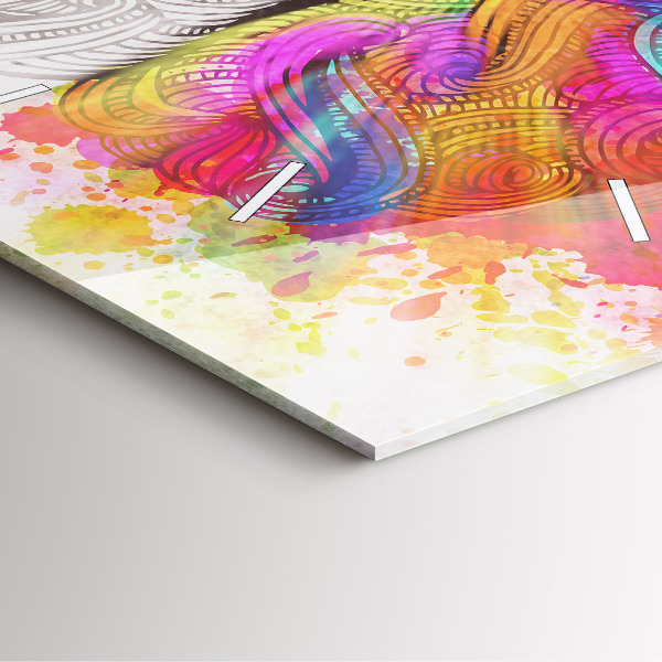 Orologio quadrato in vetro Cervello astratto