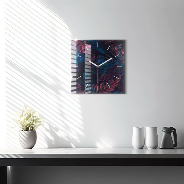 Orologio quadrato in vetro Fiori esotici