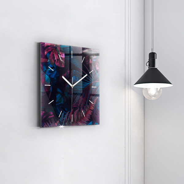 Orologio quadrato in vetro Fiori esotici