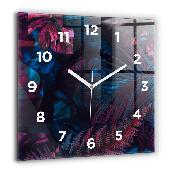 Orologio quadrato in vetro Fiori esotici
