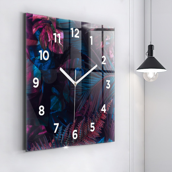 Orologio quadrato in vetro Fiori esotici