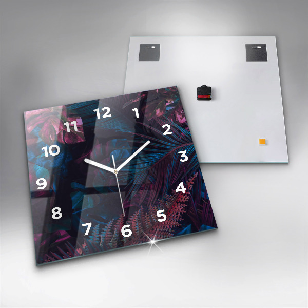 Orologio quadrato in vetro Fiori esotici