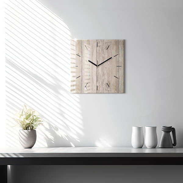 Orologio quadrato in vetro Pannelli in legno
