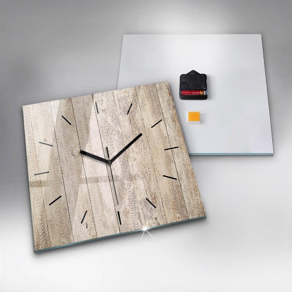 Orologio quadrato in vetro Pannelli in legno