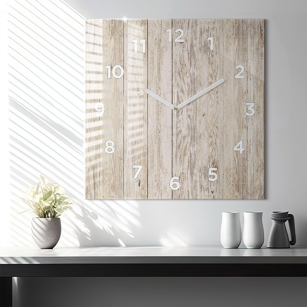 Orologio quadrato in vetro Pannelli in legno