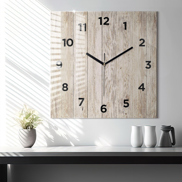 Orologio quadrato in vetro Pannelli in legno