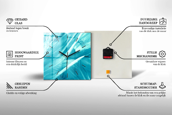 Orologio quadrato in vetro Profondità di astrazione