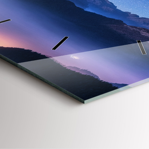 Orologio quadrato in vetro Via Lattea e Montagne