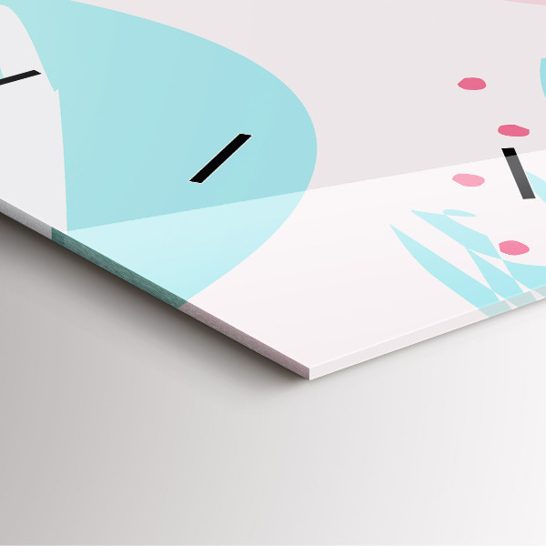 Orologio quadrato in vetro Astrazione pastello