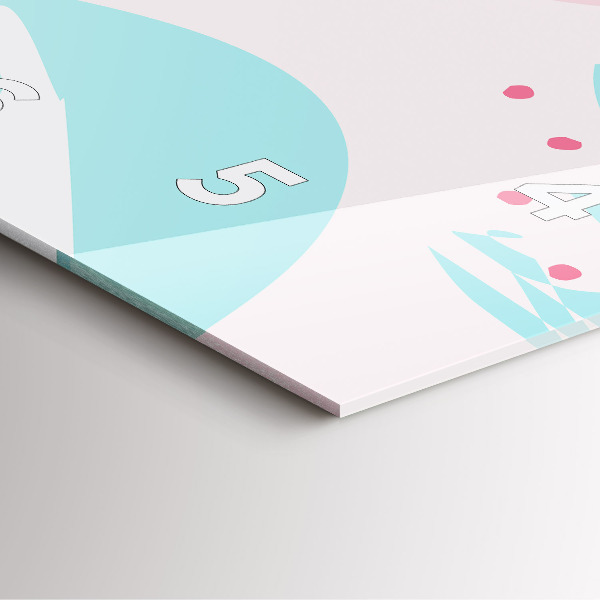 Orologio quadrato in vetro Astrazione pastello