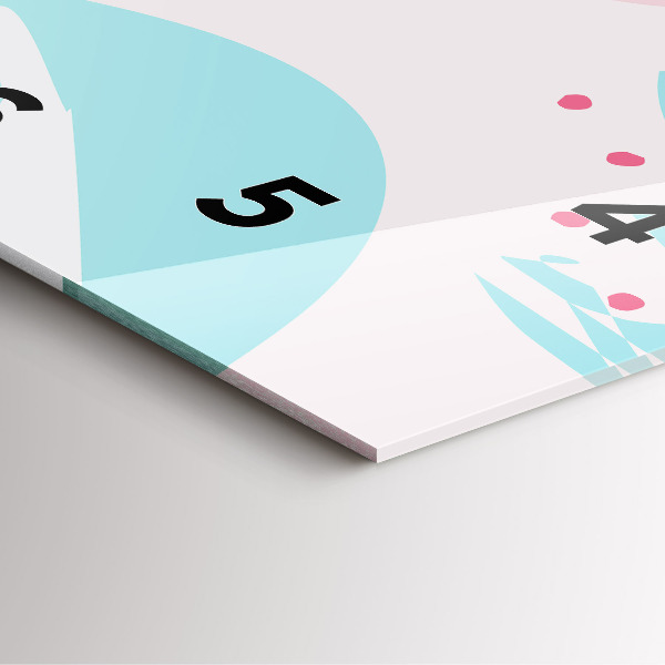 Orologio quadrato in vetro Astrazione pastello