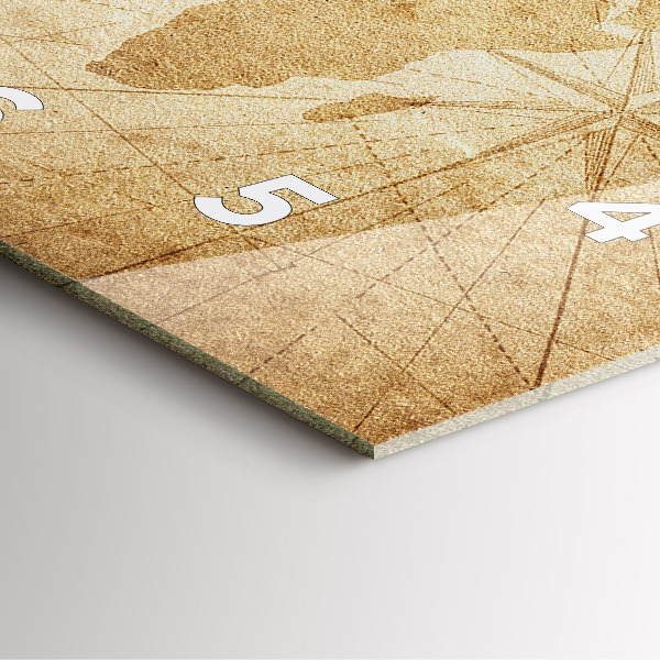 Orologio quadrato in vetro Mappa del mondo d'epoca