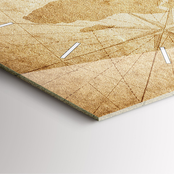 Orologio quadrato in vetro Mappa del mondo d'epoca