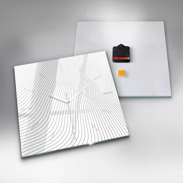Orologio quadrato in vetro Linee di astrazione