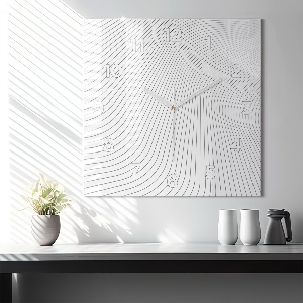Orologio quadrato in vetro Linee di astrazione
