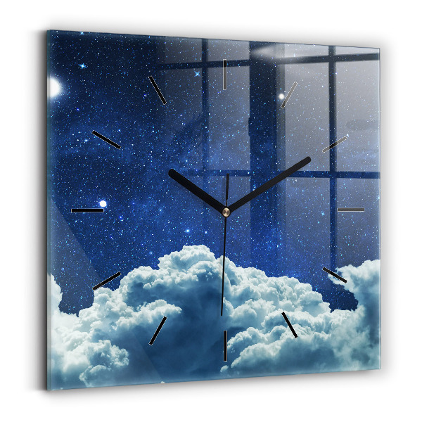 Orologio quadrato in vetro Cielo notturno
