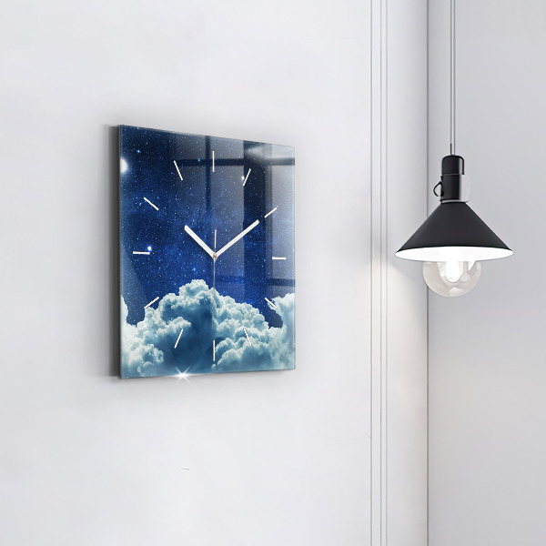 Orologio quadrato in vetro Cielo notturno