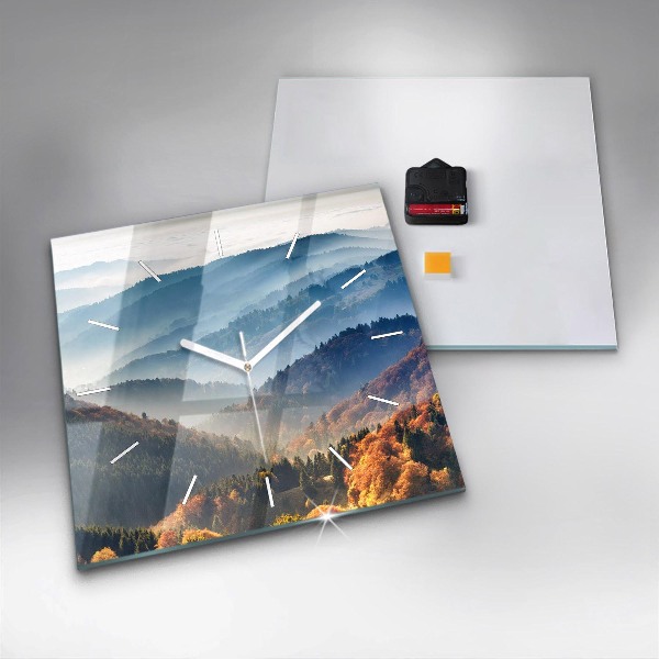 Orologio quadrato in vetro Paesaggio montano