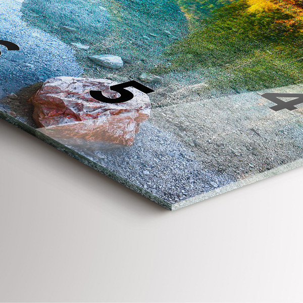 Orologio quadrato in vetro Paesaggio delle montagne del fiume