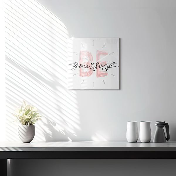 Orologio quadrato in vetro La scritta Sii te stesso