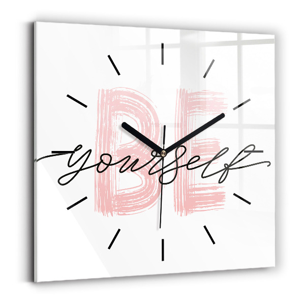 Orologio quadrato in vetro La scritta Sii te stesso