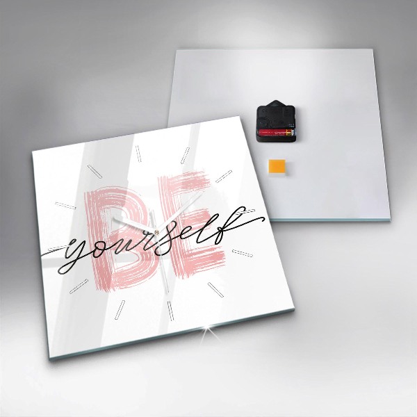 Orologio quadrato in vetro La scritta Sii te stesso