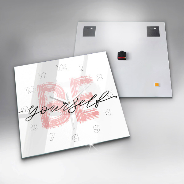 Orologio quadrato in vetro La scritta Sii te stesso