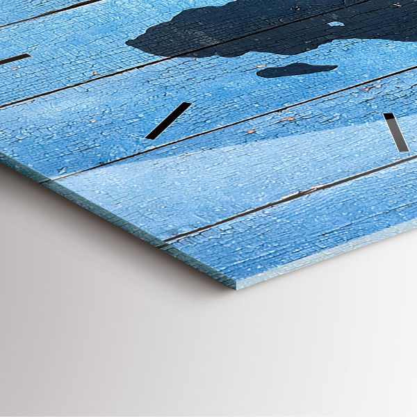 Orologio quadrato in vetro Mappa del mondo su tavole