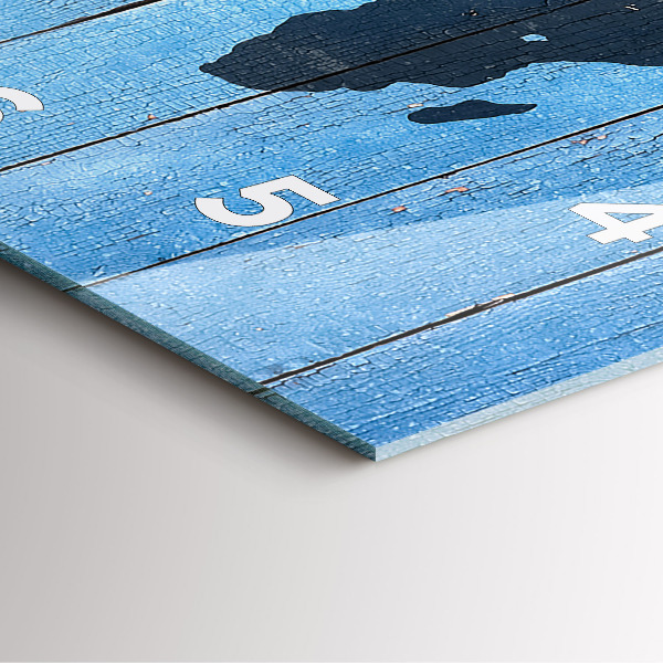 Orologio quadrato in vetro Mappa del mondo su tavole