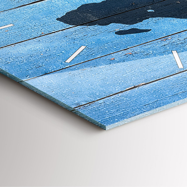 Orologio quadrato in vetro Mappa del mondo su tavole