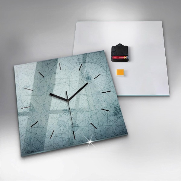Orologio quadrato in vetro Mappa d'epoca