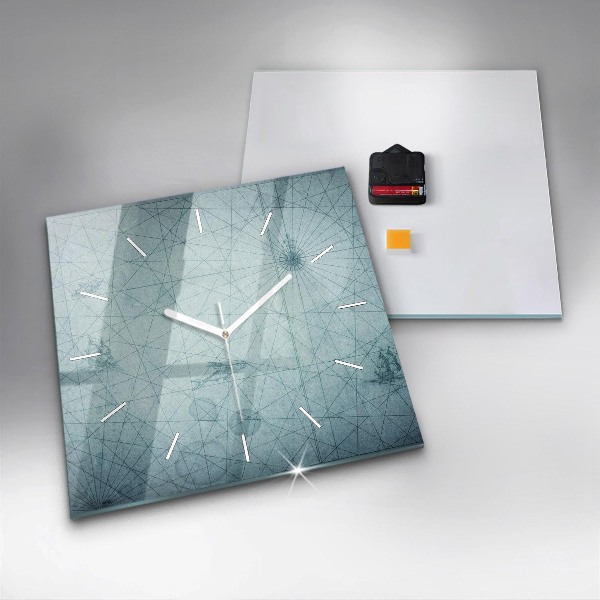 Orologio quadrato in vetro Mappa d'epoca