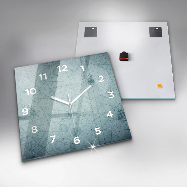 Orologio quadrato in vetro Mappa d'epoca