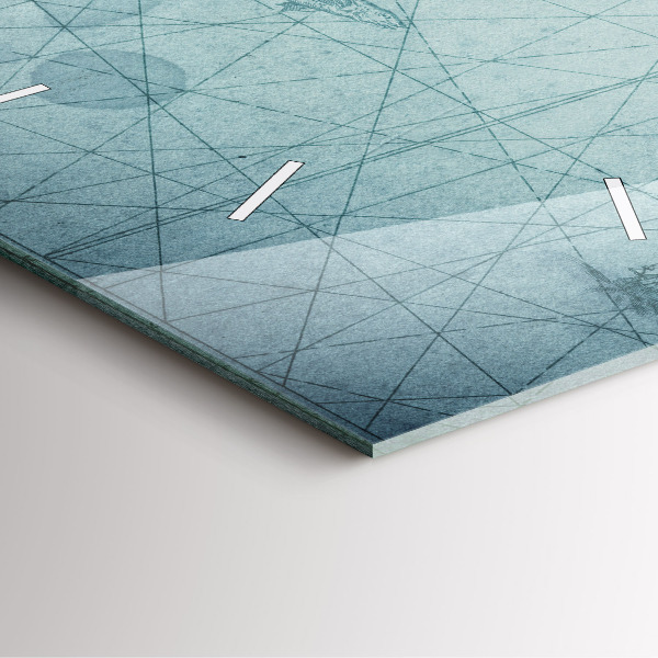 Orologio quadrato in vetro Mappa d'epoca