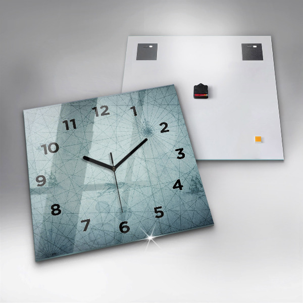 Orologio quadrato in vetro Mappa d'epoca