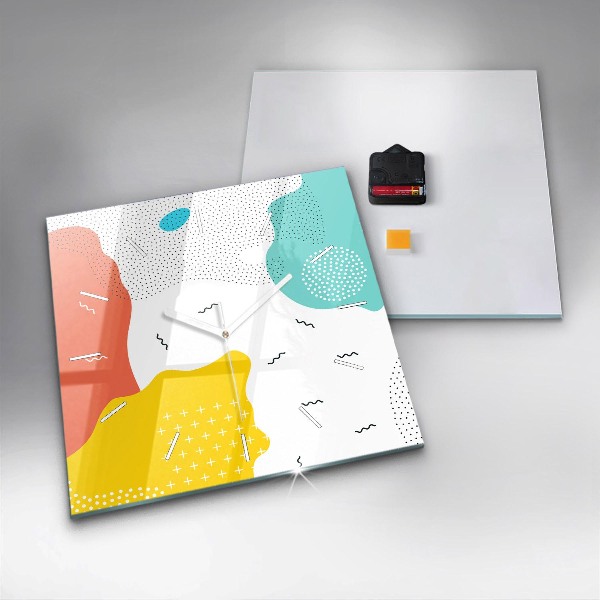 Orologio quadrato in vetro Astrazione POP