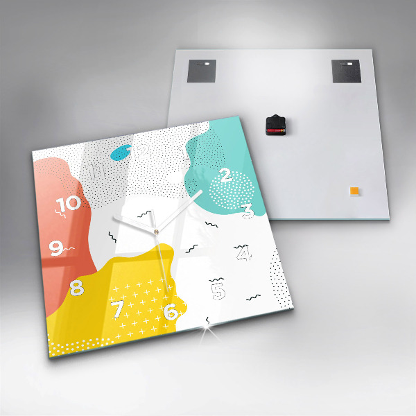 Orologio quadrato in vetro Astrazione POP