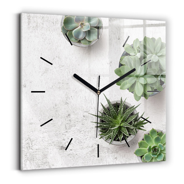 Orologio quadrato in vetro Piante ornamentali