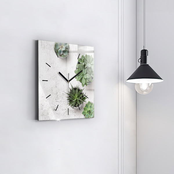 Orologio quadrato in vetro Piante ornamentali