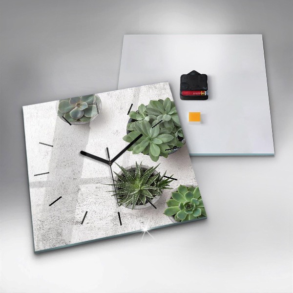Orologio quadrato in vetro Piante ornamentali