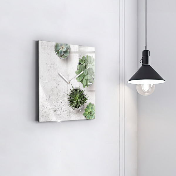 Orologio quadrato in vetro Piante ornamentali