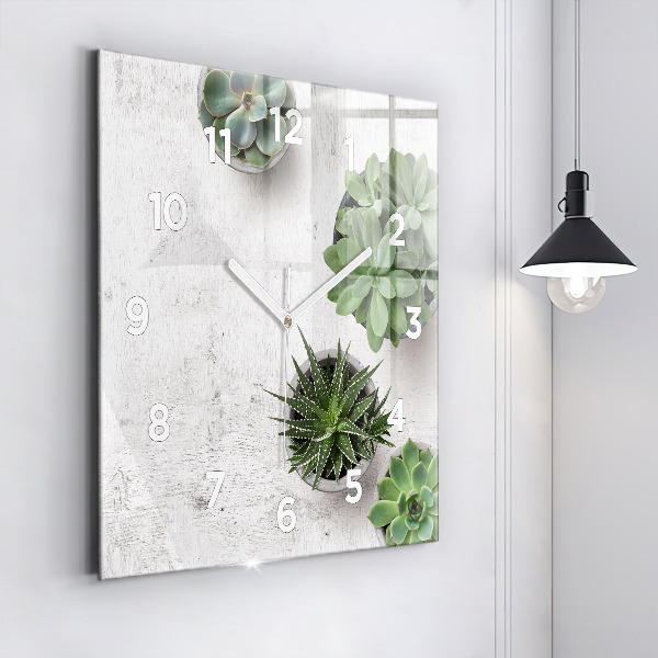 Orologio quadrato in vetro Piante ornamentali