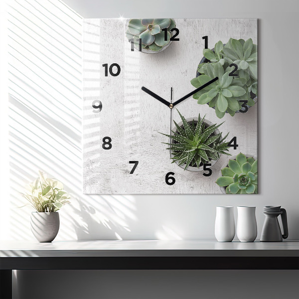 Orologio quadrato in vetro Piante ornamentali