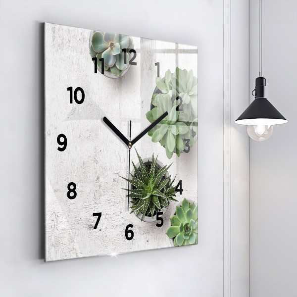 Orologio quadrato in vetro Piante ornamentali