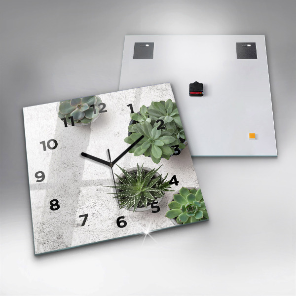 Orologio quadrato in vetro Piante ornamentali
